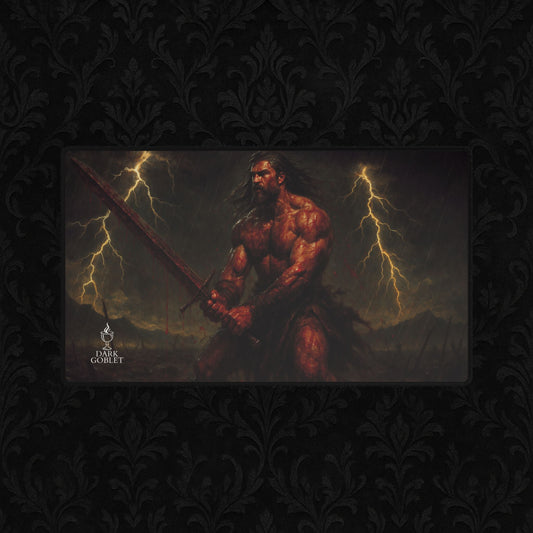 The Barbarian Fantasy Desk Mat — Epic Warrior Gaming Mouse Pad Male