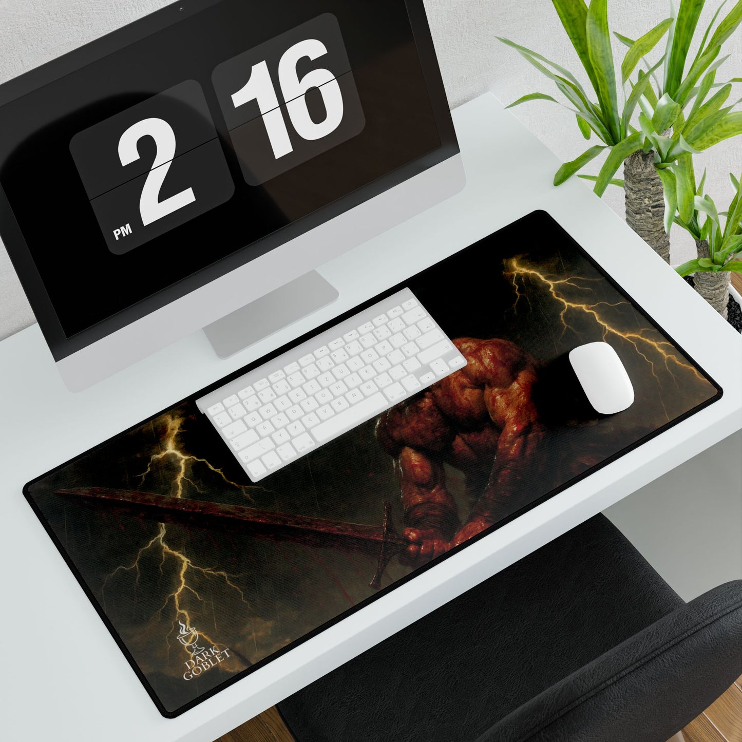 The Barbarian Fantasy Desk Mat — Epic Warrior Gaming Mouse Pad Male