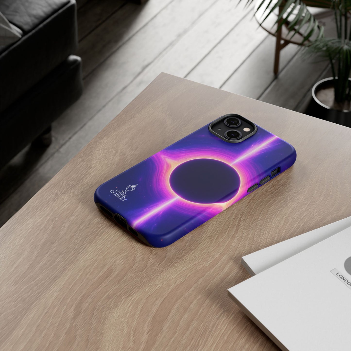 Galaxy Black Hole Tough Phone Case — Neon Space Black Hole Design