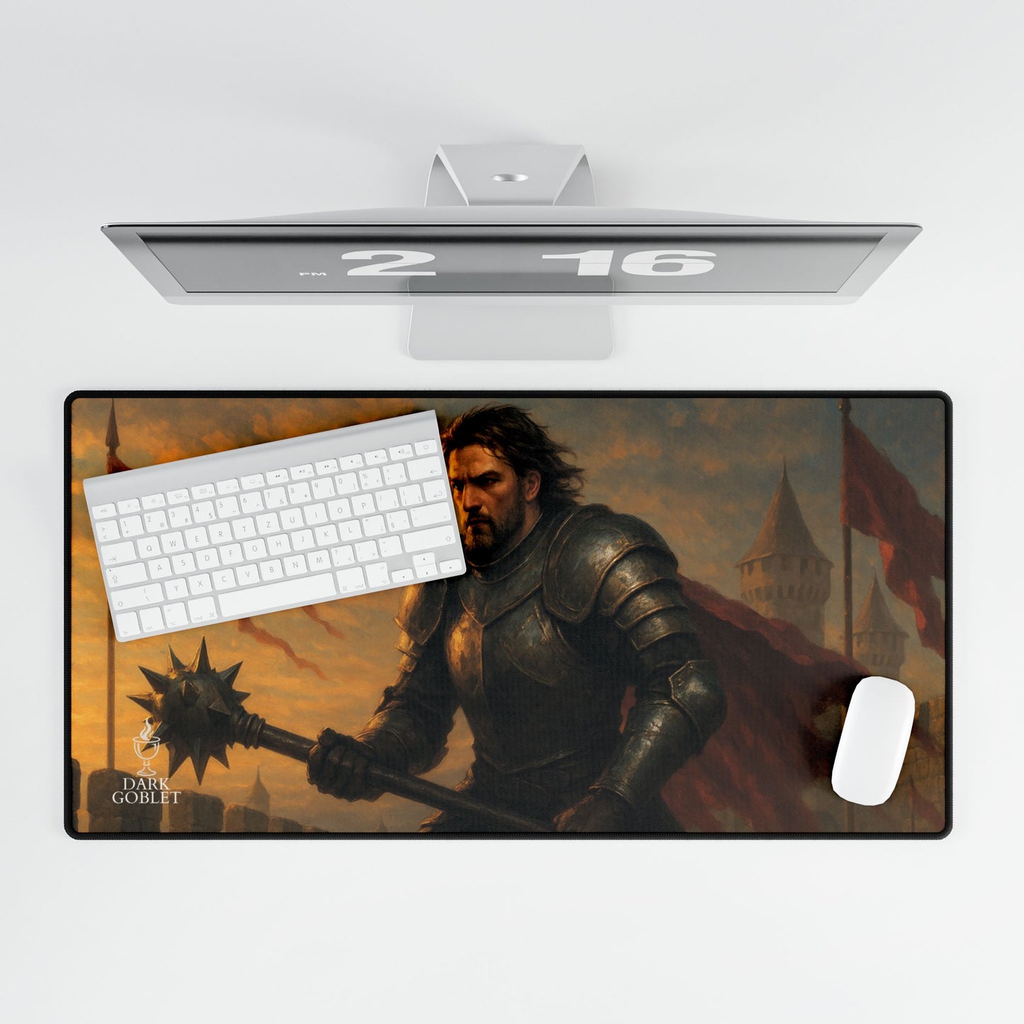 The Fighter Fantasy Desk Mat — Medieval Knight Gaming/Work Mousepad Male