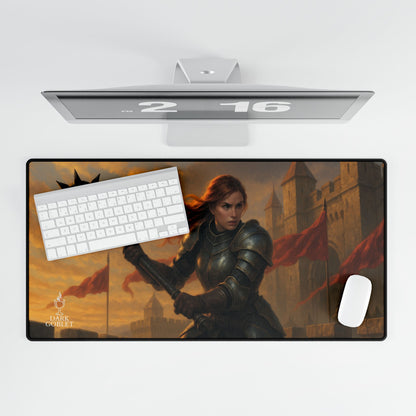 The Fighter Fantasy Desk Mat — Medieval Knight Gaming/Work Mousepad Female