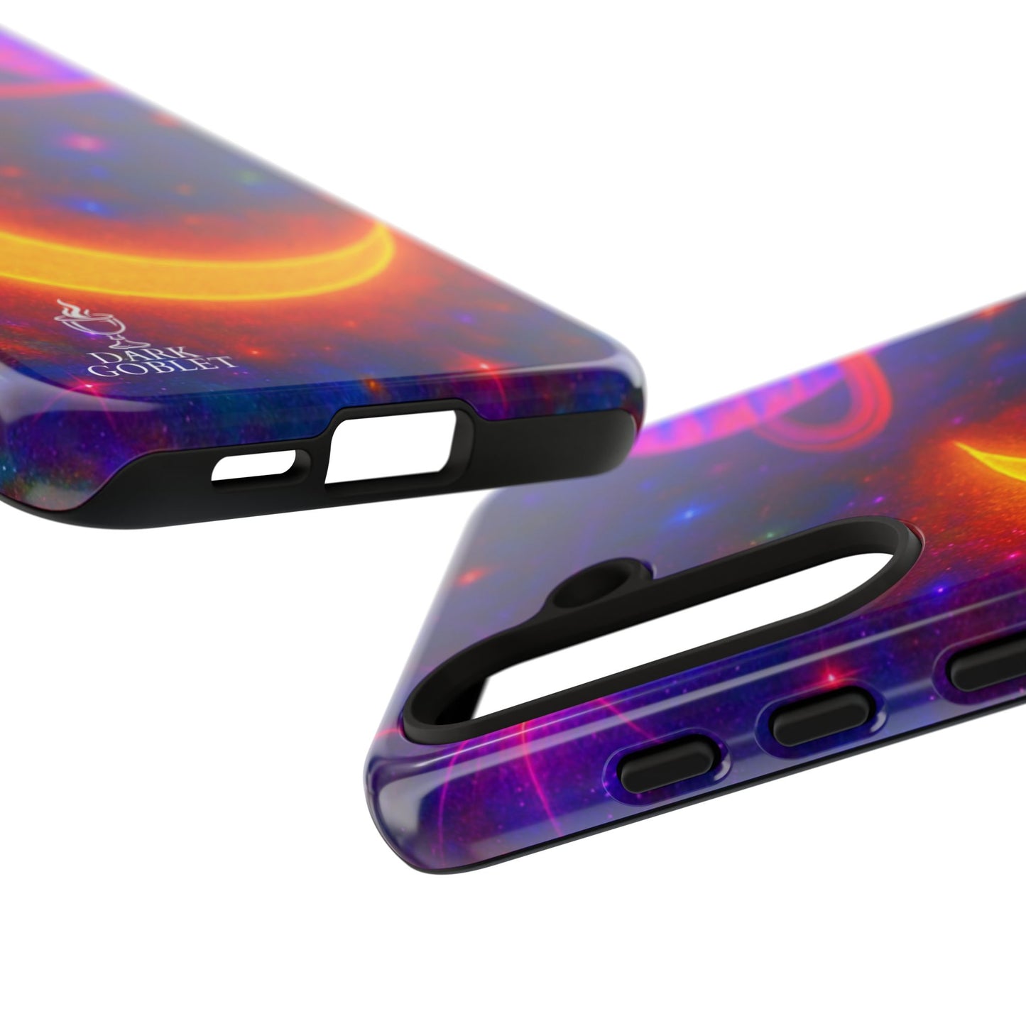 Galaxy Moon Tough Phone Case — Neon Crescent Planet Space Design