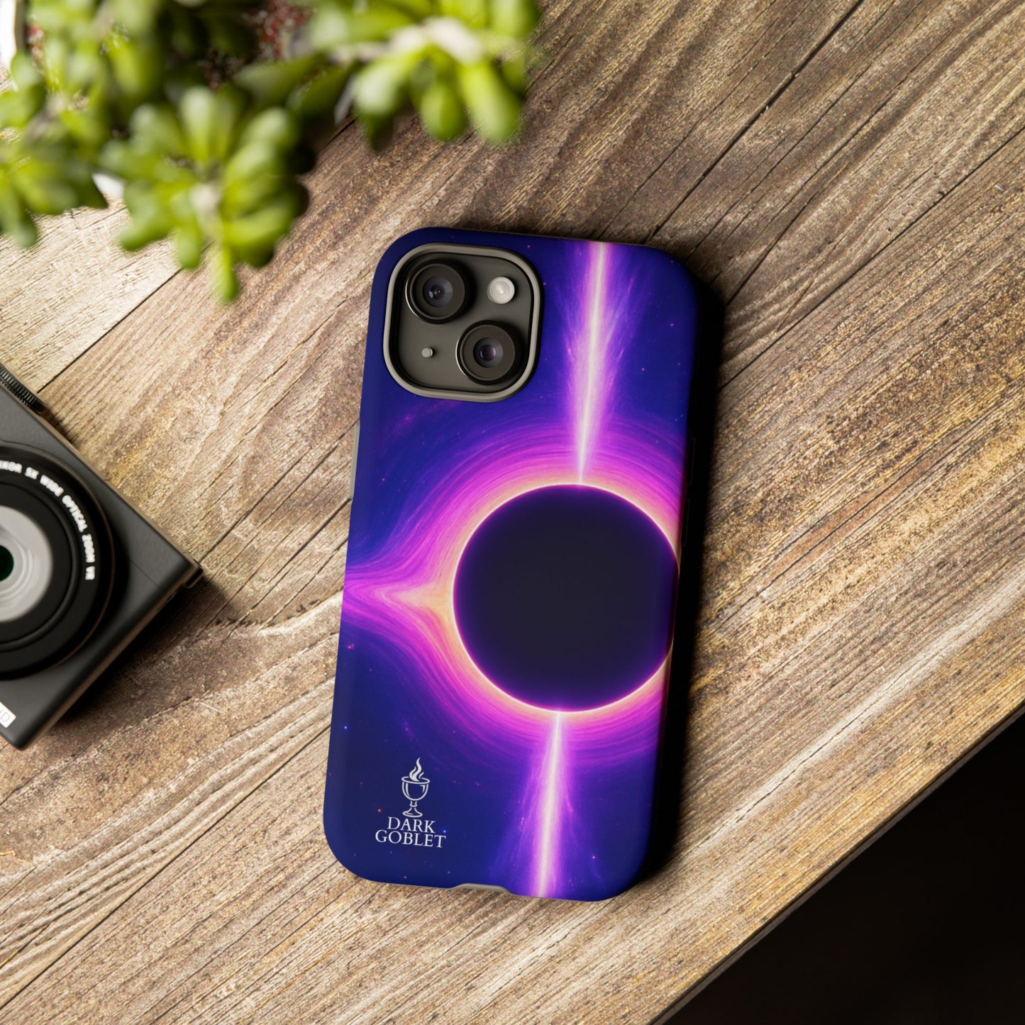 Galaxy Black Hole Tough Phone Case — Neon Space Black Hole Design