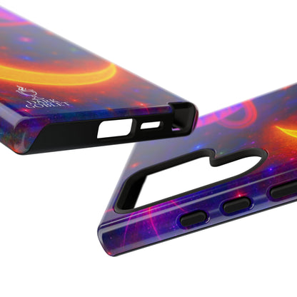 Galaxy Moon Tough Phone Case — Neon Crescent Planet Space Design