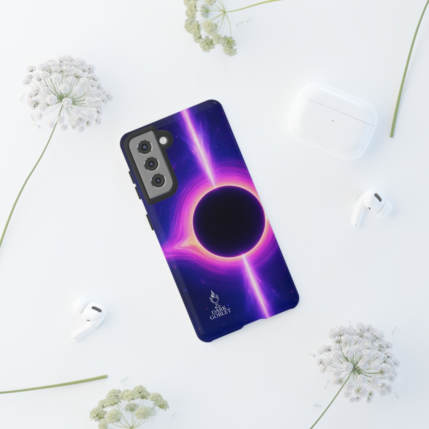 Galaxy Black Hole Tough Phone Case — Neon Space Black Hole Design