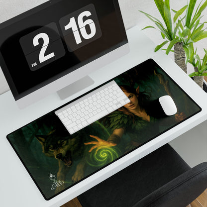 Druid Fantasy Desk Mat — Fantasy Forest Gaming Mousepad with 'The Druid' Artwork Female