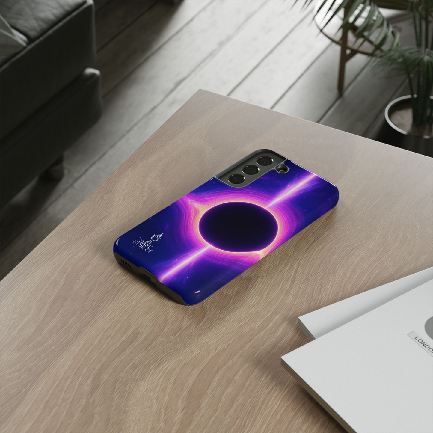 Galaxy Black Hole Tough Phone Case — Neon Space Black Hole Design
