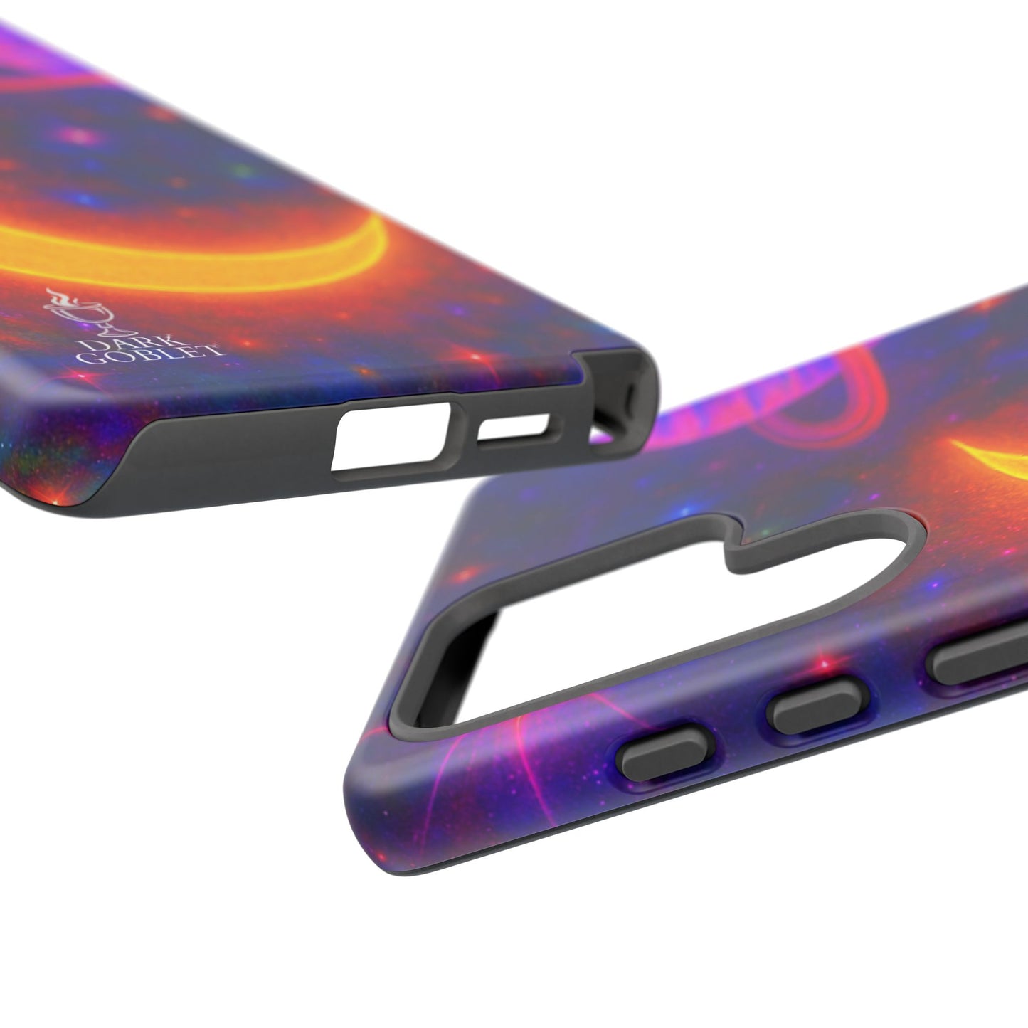 Galaxy Moon Tough Phone Case — Neon Crescent Planet Space Design