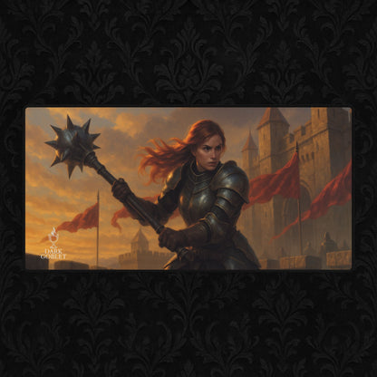 The Fighter Fantasy Desk Mat — Medieval Knight Gaming/Work Mousepad Female