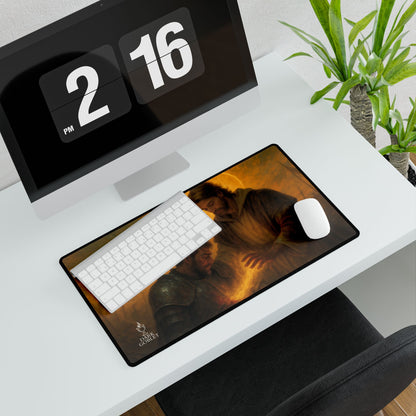 The Healer Fantasy Desk Mat — Large Gaming Mousepad with Holy Magic & Battlefield Healing Art Male