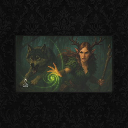 Druid Fantasy Desk Mat — Fantasy Forest Gaming Mousepad with 'The Druid' Artwork Female