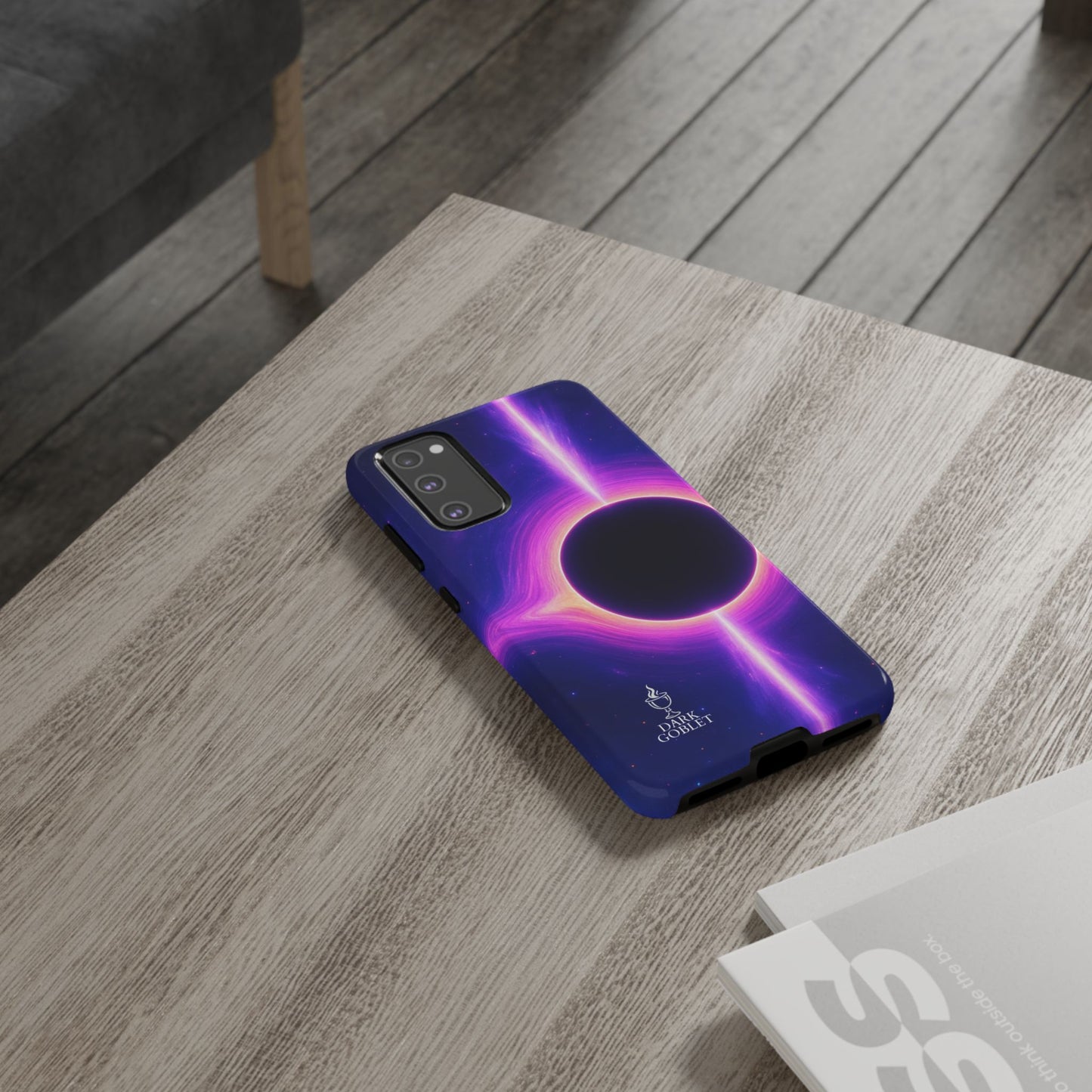 Galaxy Black Hole Tough Phone Case — Neon Space Black Hole Design