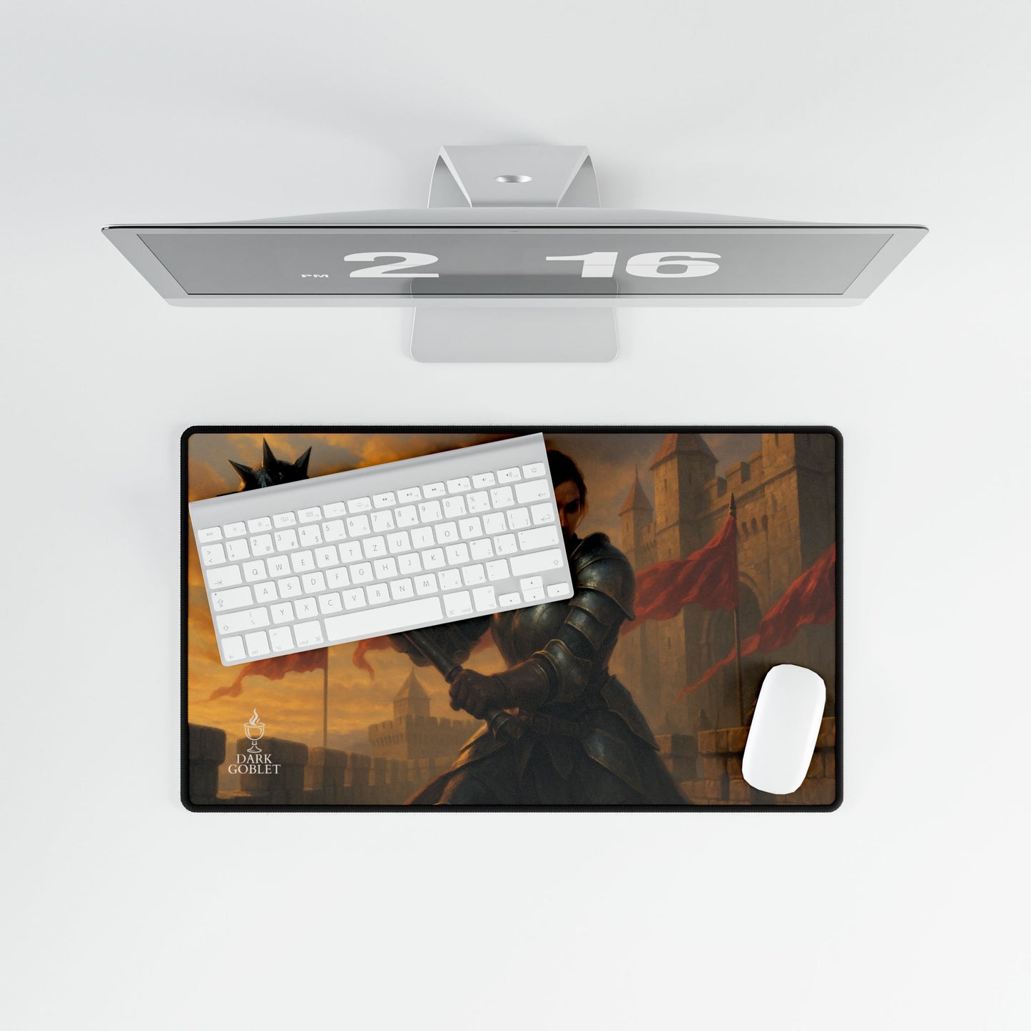 The Fighter Fantasy Desk Mat — Medieval Knight Gaming/Work Mousepad Female