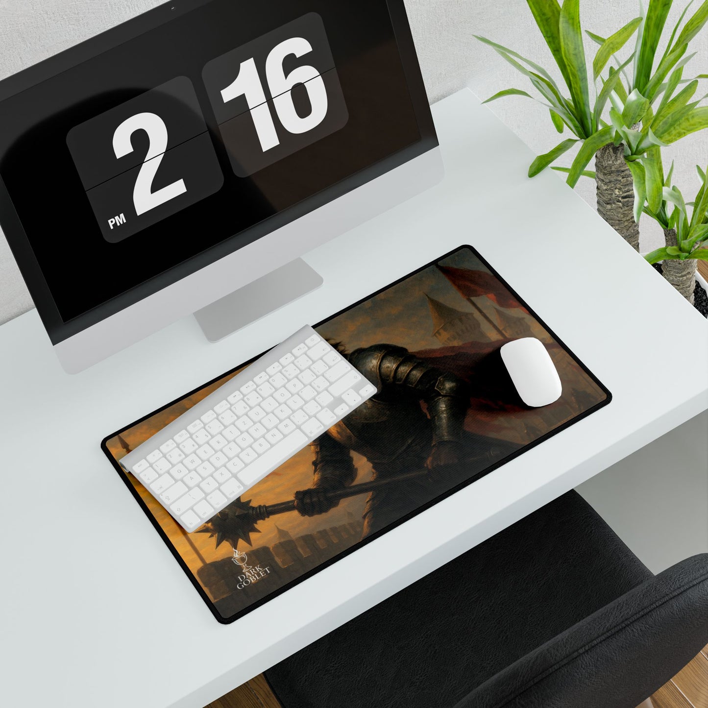 The Fighter Fantasy Desk Mat — Medieval Knight Gaming/Work Mousepad Male