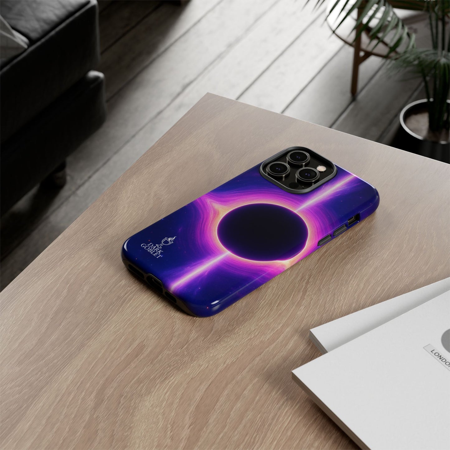 Galaxy Black Hole Tough Phone Case — Neon Space Black Hole Design