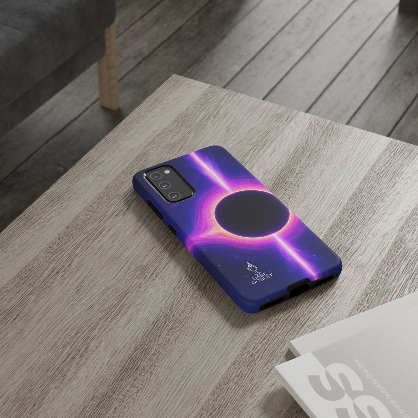 Galaxy Black Hole Tough Phone Case — Neon Space Black Hole Design