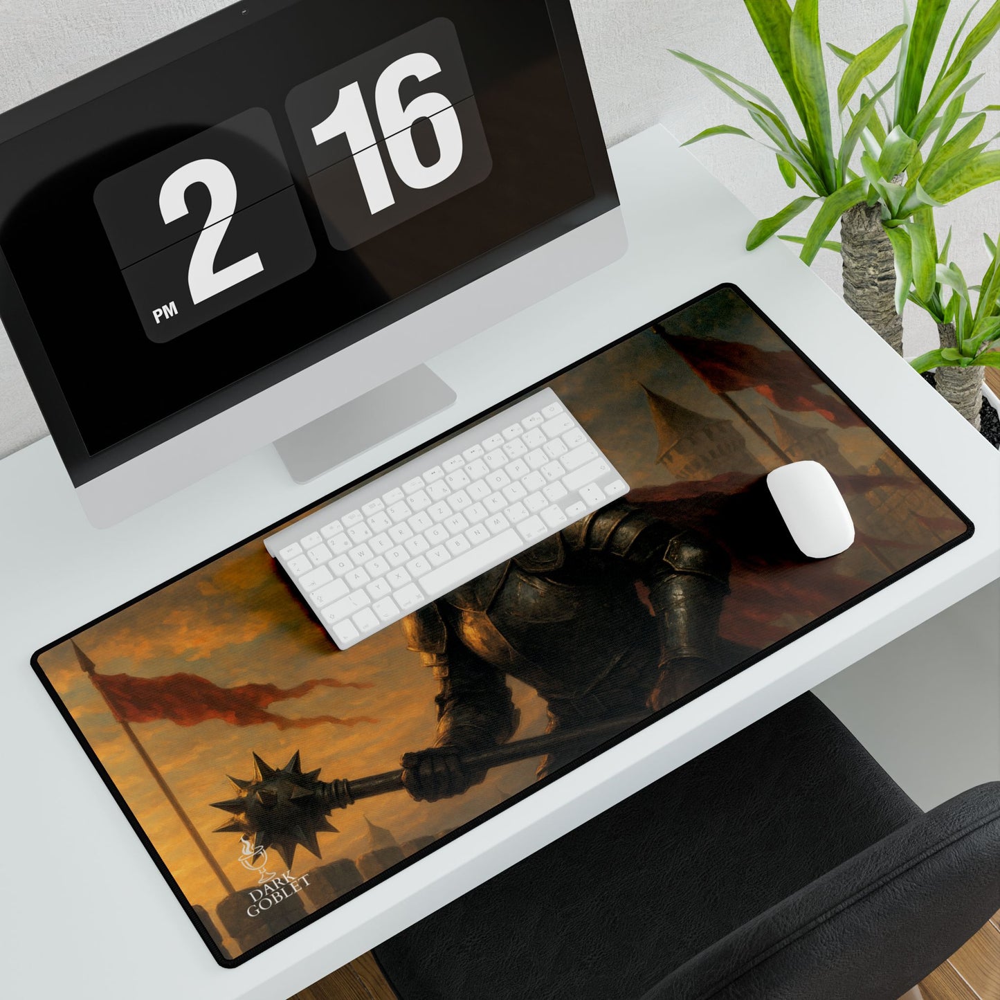 The Fighter Fantasy Desk Mat — Medieval Knight Gaming/Work Mousepad Male