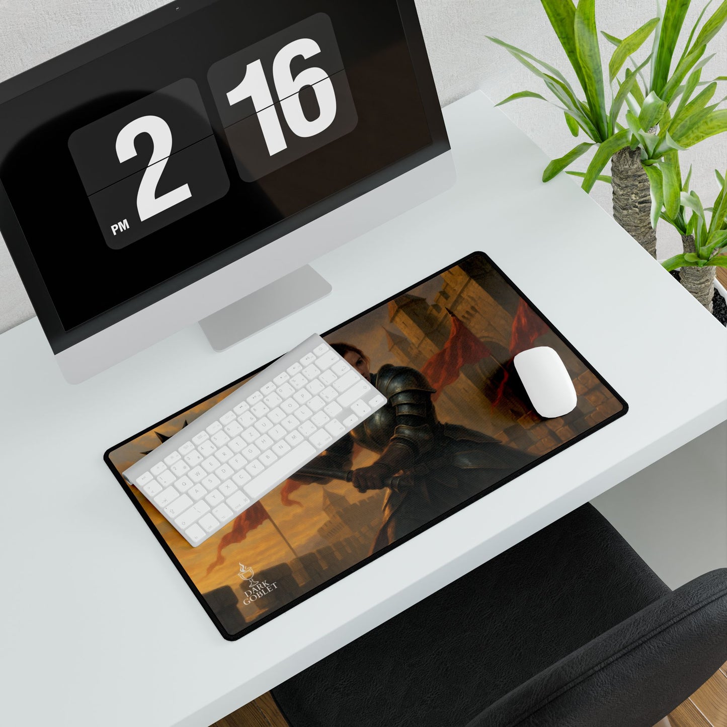 The Fighter Fantasy Desk Mat — Medieval Knight Gaming/Work Mousepad Female