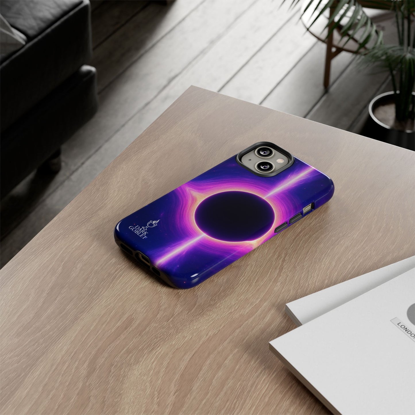 Galaxy Black Hole Tough Phone Case — Neon Space Black Hole Design