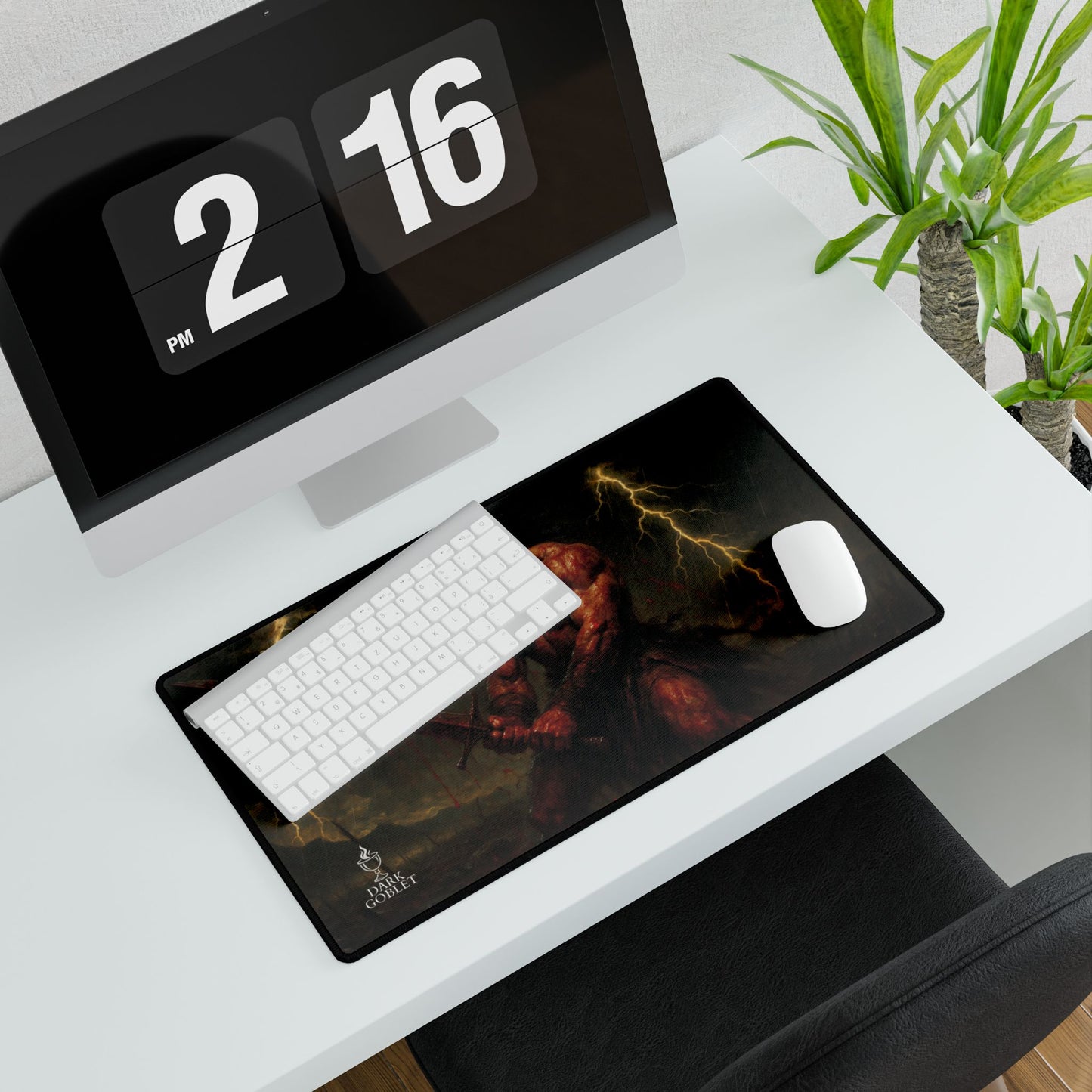 The Barbarian Fantasy Desk Mat — Epic Warrior Gaming Mouse Pad Male