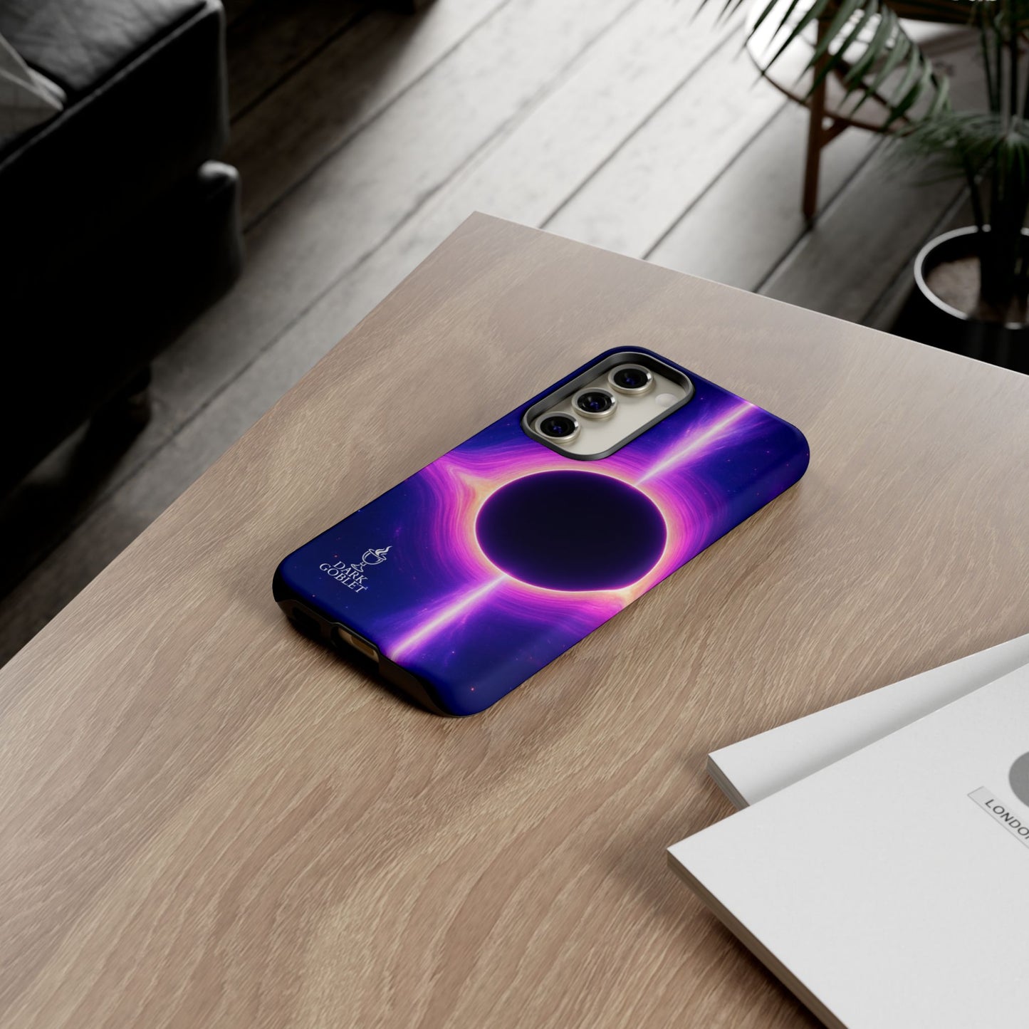 Galaxy Black Hole Tough Phone Case — Neon Space Black Hole Design