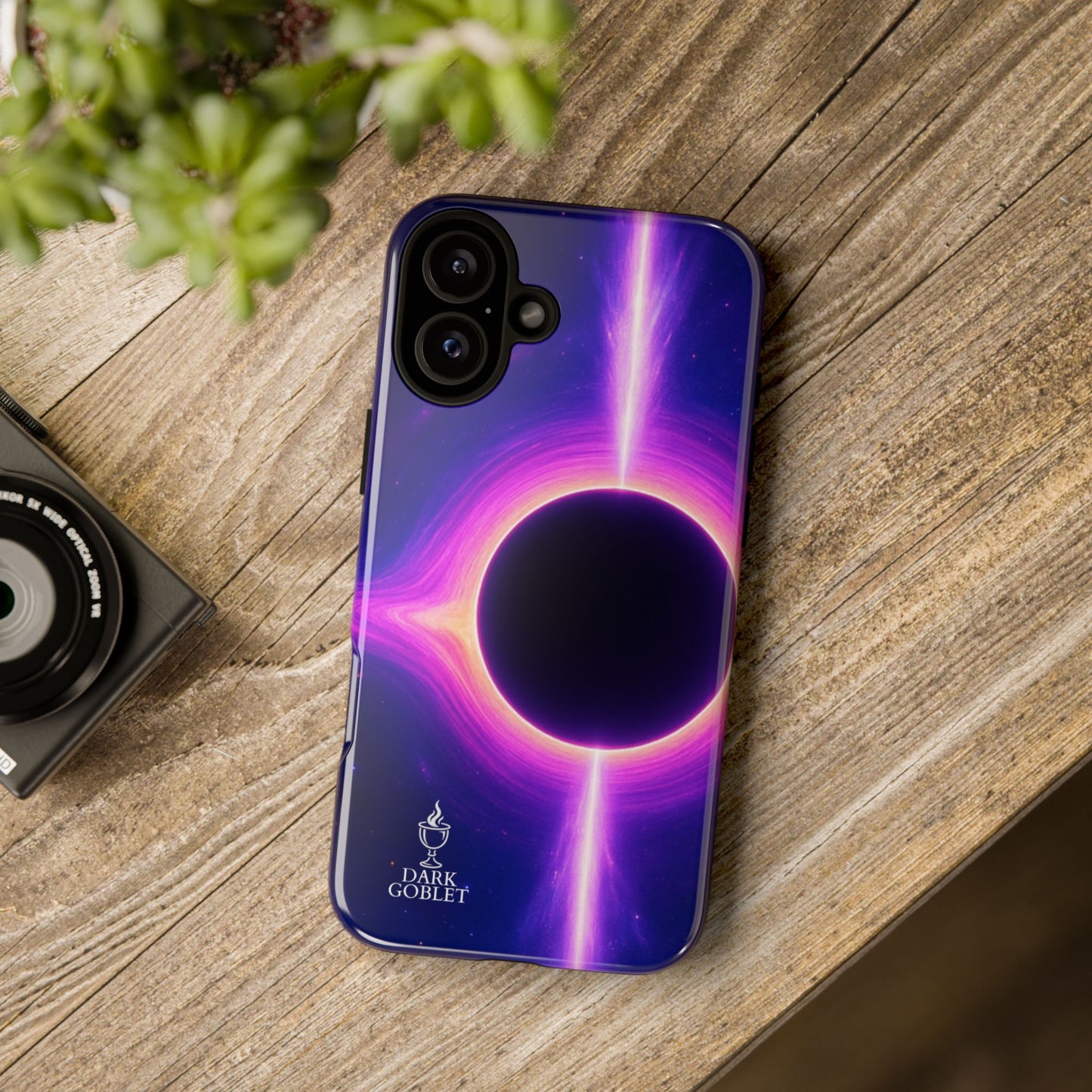 Galaxy Black Hole Tough Phone Case — Neon Space Black Hole Design