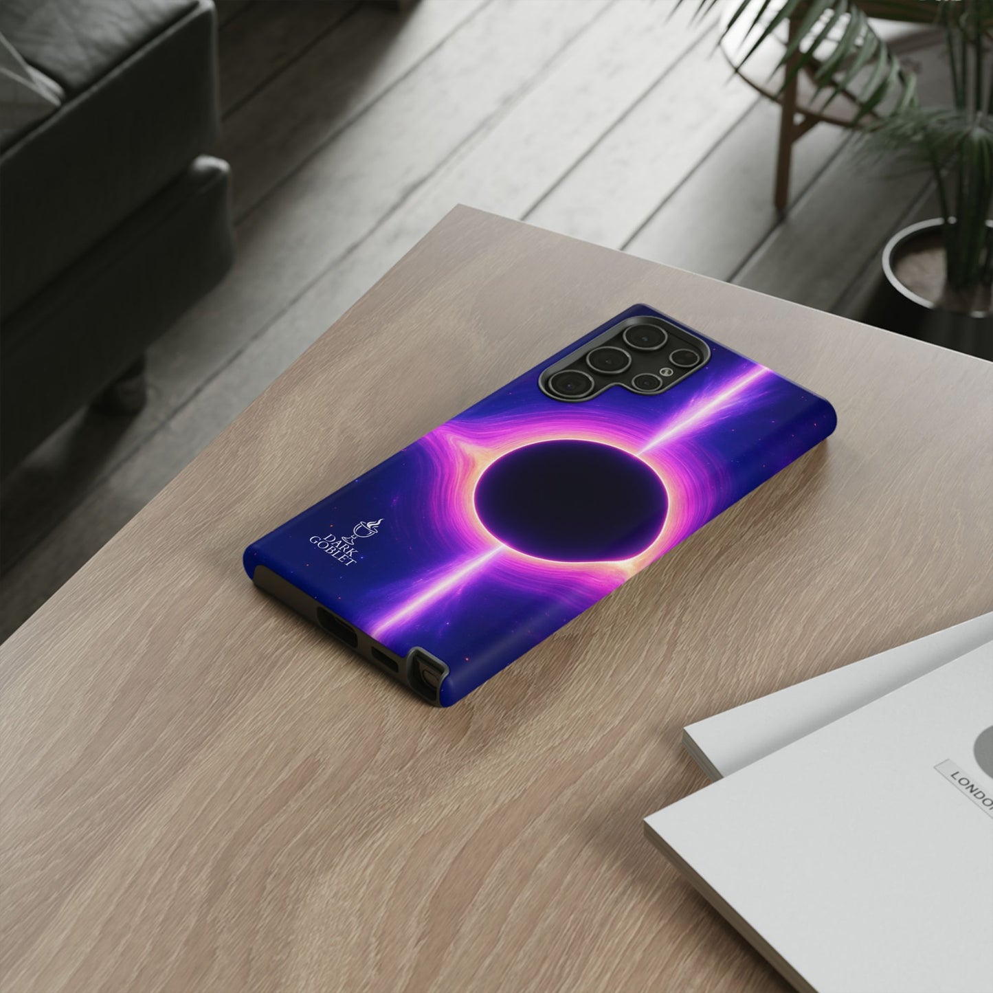 Galaxy Black Hole Tough Phone Case — Neon Space Black Hole Design