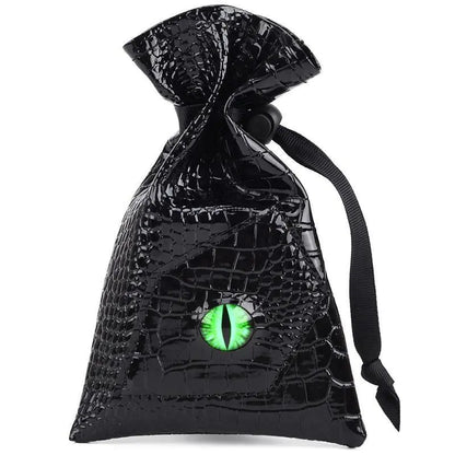 Dragon Eye Drawstring Leather DND Dice Storage Bag