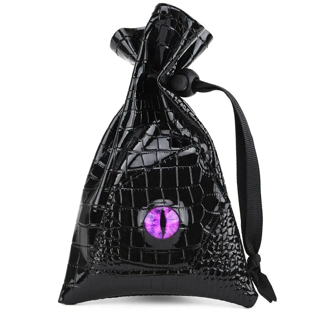 Dragon Eye Drawstring Leather DND Dice Storage Bag