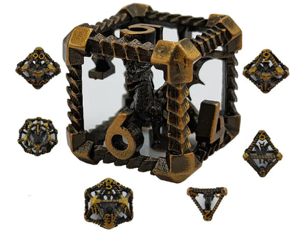 Dragon's Lair Hollow Metal Polyhedral Dice Set
