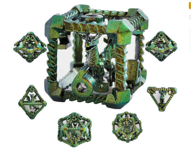 Dragon's Lair Hollow Metal Polyhedral Dice Set