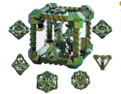 Dragon's Lair Hollow Metal Polyhedral Dice Set