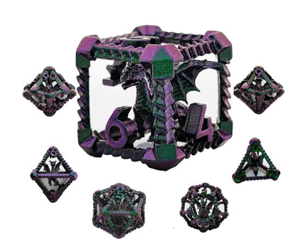 Dragon's Lair Hollow Metal Polyhedral Dice Set