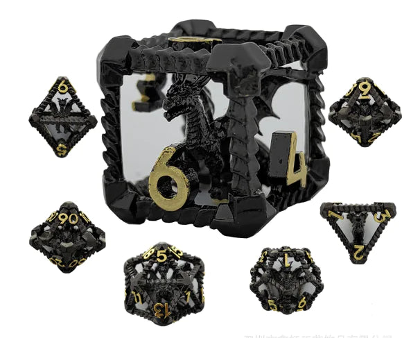 Dragon's Lair Hollow Metal Polyhedral Dice Set