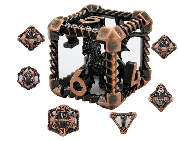 Dragon's Lair Hollow Metal Polyhedral Dice Set