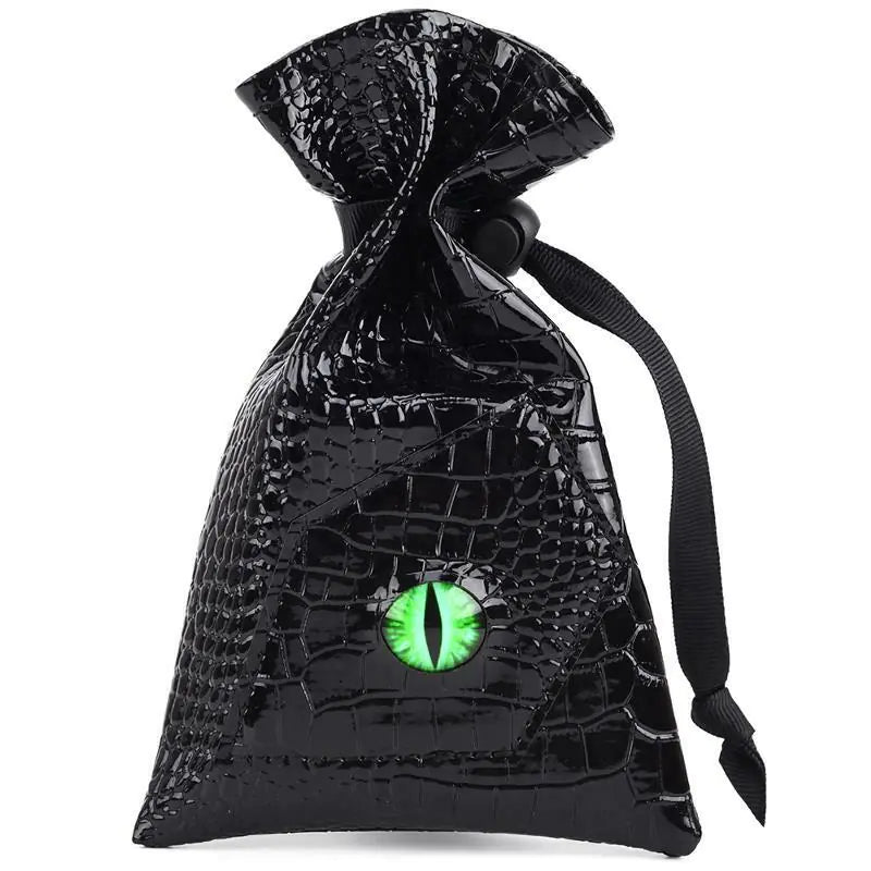 Dragon Eye Drawstring Leather DND Dice Storage Bag